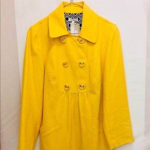 Shoshanna Yellow Pea Coat Size 8